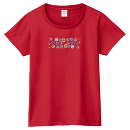 ショバ・クマーリちゃんデザイン　PrintstarヘビーウェイトTシャツ（レディース）ガーネットレッド