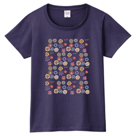 ショバ・クマーリちゃんデザイン　PrintstarヘビーウェイトTシャツ（レディース）ディープパープル