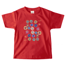 ショバ・クマーリちゃんデザイン　PrintstarヘビーウェイトTシャツ（キッズ）ガーネットレッド