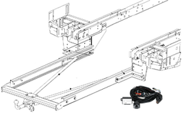 Attelage de remorque variable 12,5 kN avec jeu de câbles électriques et rallonge de châssis Ford Transit V185
