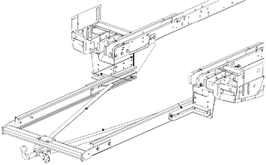 Attelage de remorque variable 12,5 kN avec rallonge de châssis Ford Transit V185 plancher