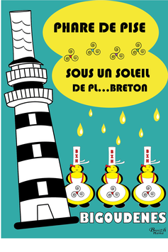Carte postale " Phare de Pise" - Breizh Nana