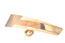 Haarspange / 95mm / Intarsienarbeit aus Ahorn + weißem Harz in Mooreiche