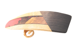 Haarspange / 95mm / Intarsienarbeit / Ahorn + Mooreiche + blaues Harz