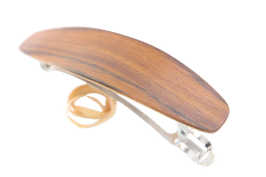 Haarspange / federleicht / 95mm / Intarsie / Teak + Walnuss