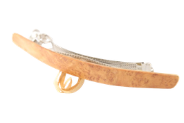 Haarspange / federleicht / 95mm / Intarsie / Maserkastanie