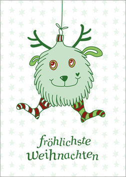 Postkarte | Weihnachtskugelbär