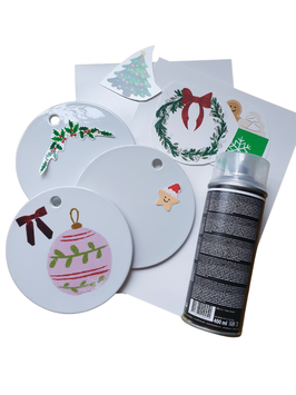 DIY Ronde Kerst tegels- 3 ronde keramische tegels+ kerst pdf/ voor Inkjet printer