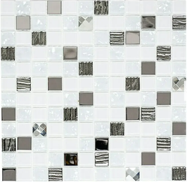 Mosaico 23mm in Vetro Cristallo Snow