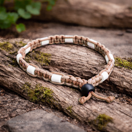 EM - Keramik Halsband Braun geflochten