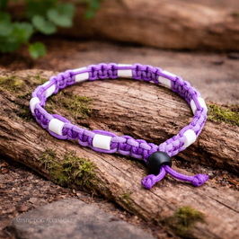 EM - Keramik Halsband Lila geflochten