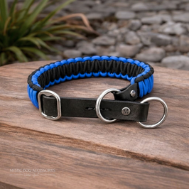 BioThane Mix Halsband Black / Electric-Blue