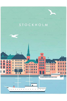 Affiche "Stockolm" Collection graphique minimalist