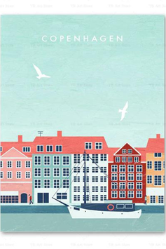 Affiche "Copenhague" Collection graphique minimalist