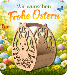 Osterkorb - Hase mit Ostereiern