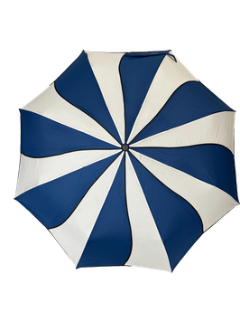 Everyday Swirl Folding Umbrella Navy/Cream