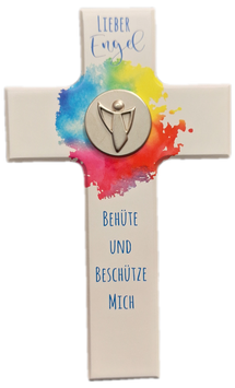 Kinderkreuz mit Schutzengelplakette