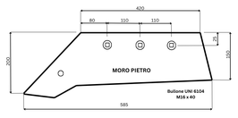Vomere forato adattabile MORO PIETRO EV18
