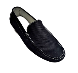Loafers In Black Perforated Suede