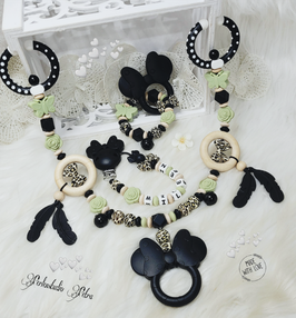 Kinderwagenkette Set "Little cuty Leomouse" green