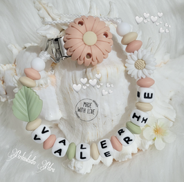 NEU!!! SILIKON Schnullerkette "Liebes Gänseblümchen" versch. Farben