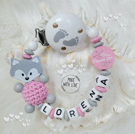 NEU!!! Schnullerkette "Prinzessin`s Füsschen"  altrosa