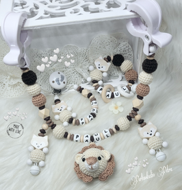 NEU!!! Kinderwagenkette Set "Little Lion" natur /braun