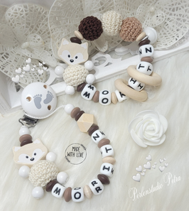 NEU!!! SILIKON/Holz Baby Set Silikon "Wo sind deine Füsschen"