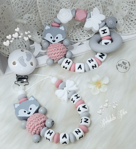 NEU!!! Baby Set  "So süss" Babyfüsschen Silikon/Holz