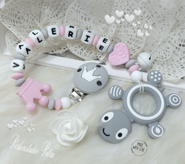 NEU !!! Beiß-& Spielkette "Krönchen´s Herz" rosa