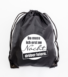 Turnbeutel, Gym Bag, Hipster Rucksack Schwarz