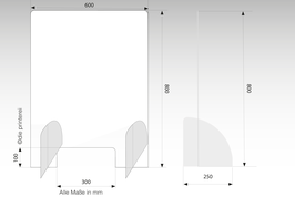 Schutzwand aus Plexiglas® Stecksystem S