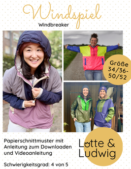 Papierschnittmuster Windspiel