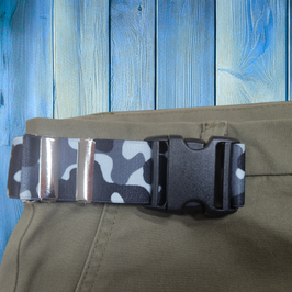 Ceinture deux boucles "Kourou" élastine type camouflage