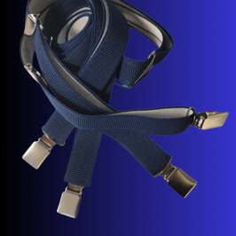 Bretelles  "Marie-Galante" en bleu marine avec 4 pinces