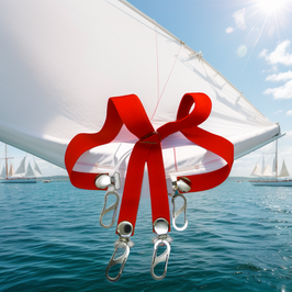 Bretelles  "Lérins" avec 4 mousquetons, élastine en rouge, 4 pinces en argent