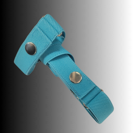 Ceinture sans boucle "Lagon" élastine oblique en bleu lagon