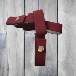 Ceinture sans boucle "Bordeaux" élastine lisse en bordeaux