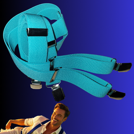 Bretelles  "Tahiti Lagon" en Bleu avec 4 pinces