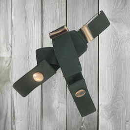 Ceinture sans boucle  "Verdon" élastine lisse en vert bouteille