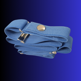 Ceinture sans boucle "AZUR" élastine oblique en bleu