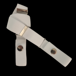 Ceinture sans boucle  "Marquises" élastine striée en blanc