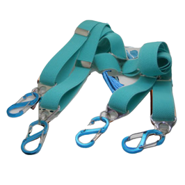 Bretelles en "X"  "LAGON" en bleu avec 4 mousquetons et 4 ajusteurs