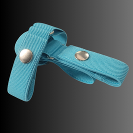 Ceinture sans boucle "Lagon" élastine oblique en bleu lagon