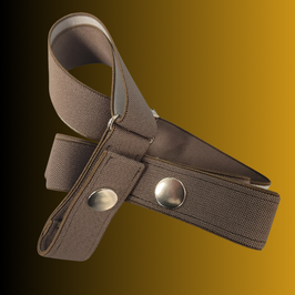 Ceinture sans boucle "Camargue" élastine lisse en brun clair