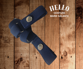 Ceinture sans boucle "Marie-Galante", élastine striée en bleu marine