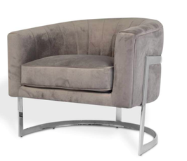 ROBERTO Arm Chair Mid Grey Velvet