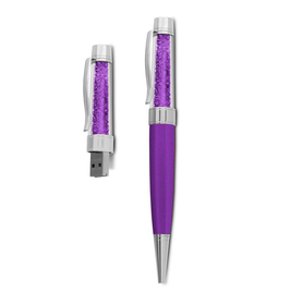 8 GB USB Kristall Kugelschreiber Violett/Violett