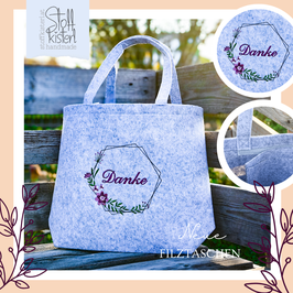 Filztasche "DANKE" beere
