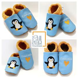 Lederpuschen "PINGUIN"